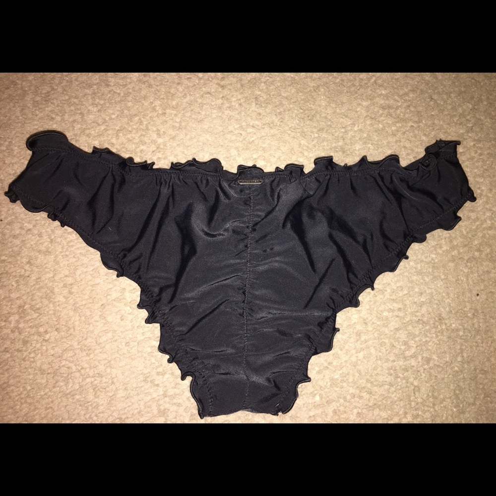 Hollister Black Ruffle Swim Bottom
